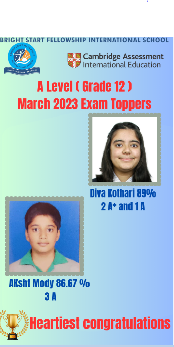 A Level March 2023 Exam Toppers